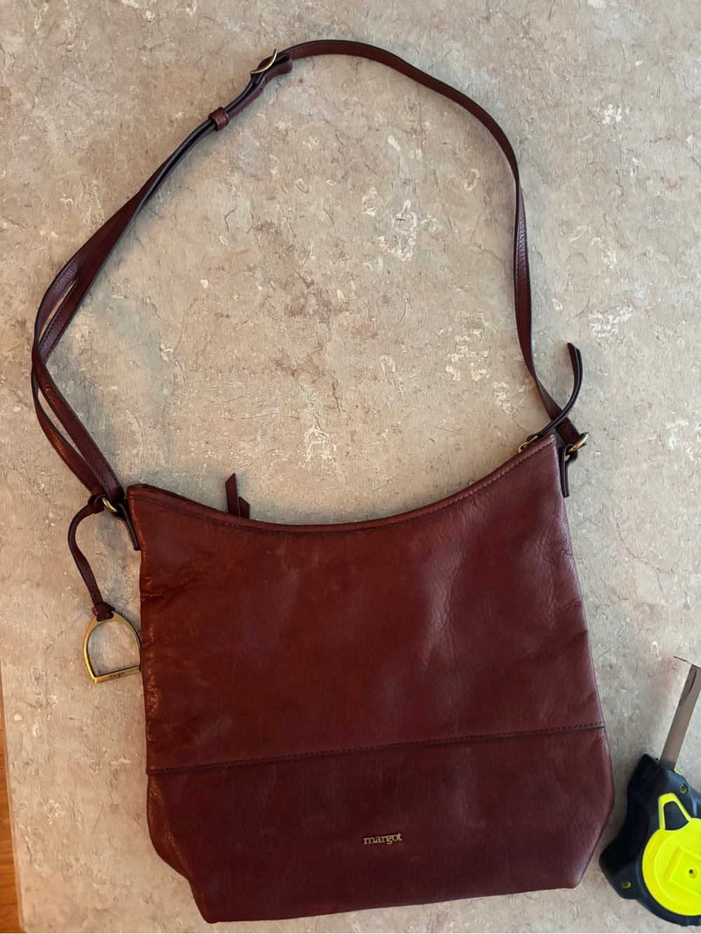 margot Leather Crossbody Bag - Burgundy